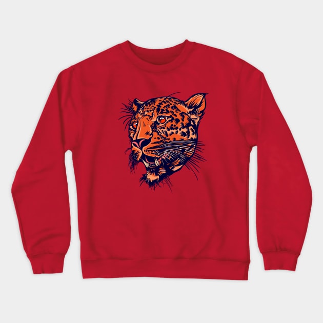 Leopard's Head Crewneck Sweatshirt by TomCage